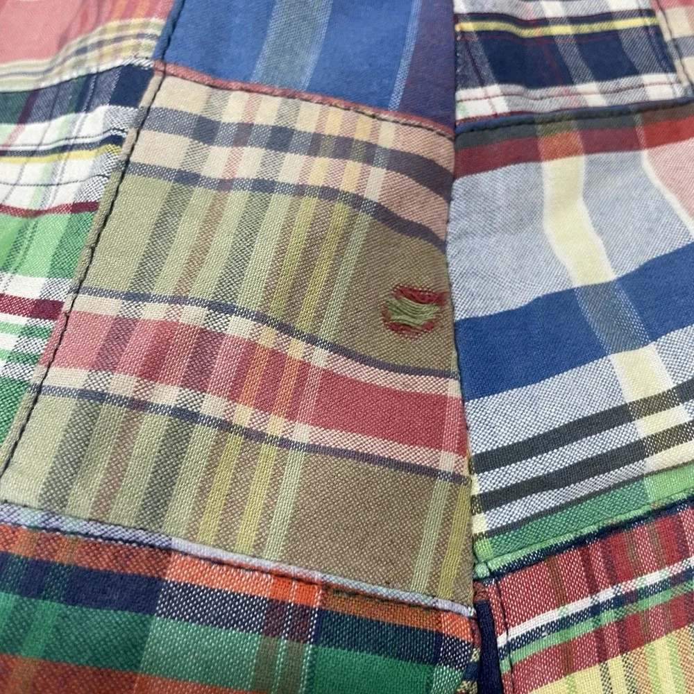 Polo Ralph Lauren Patchwork Madras Shorts Men Sz 40 READ Multicolor